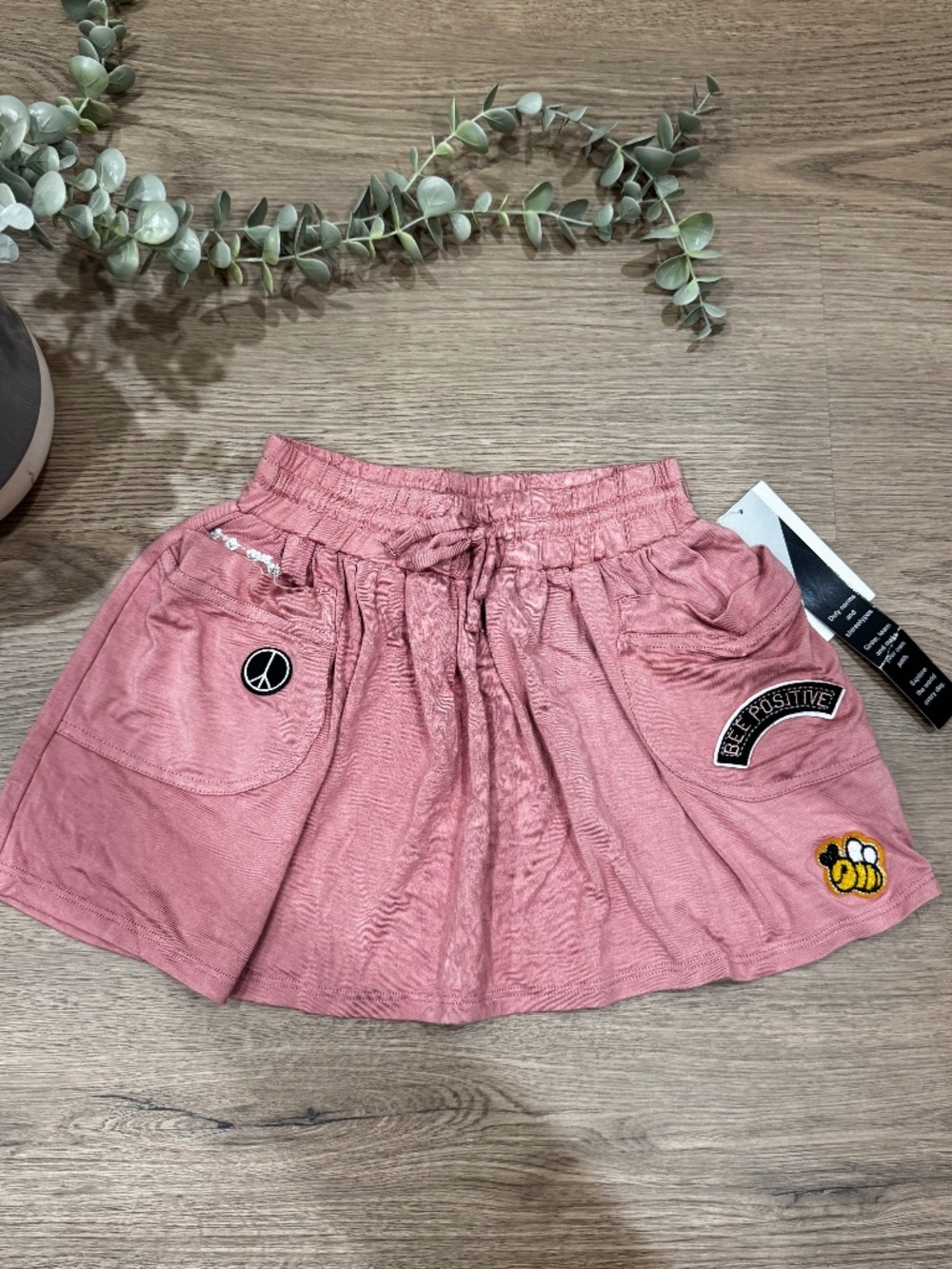 Afton Street Girls 2T Light Pink Patch Skirt Drawstring NWT